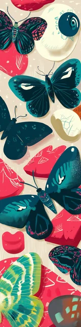 Free butterfly bookmarks of a butterfly with teal green